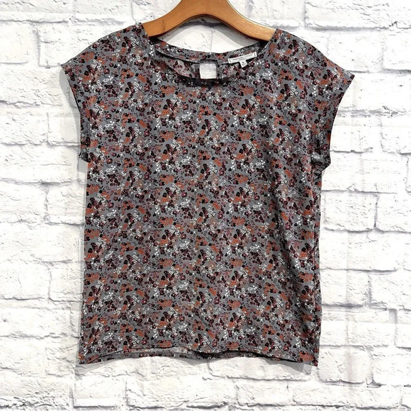 Abercrombie & Fitch Floral Print‎ Blouse Keyhole Back Small - Picture 1 of 7